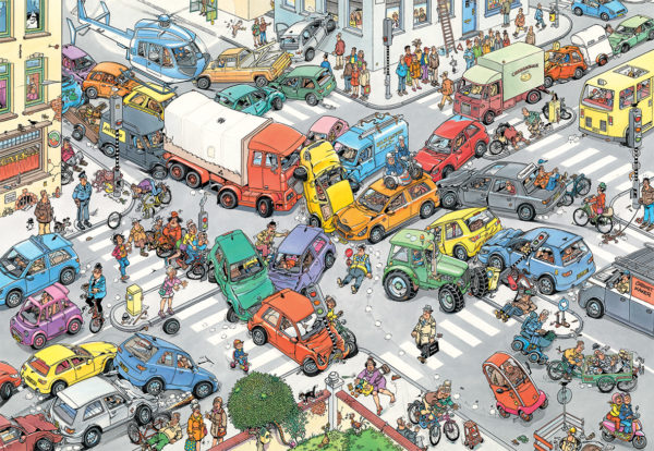 Jan van Haasteren Pussel Traffic Chaos 3000 bitar Pussel 3000 bitar