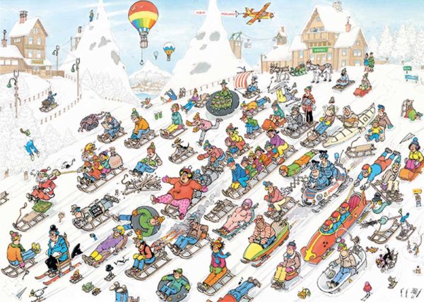 Jan van Haasteren Pussel It’s All Going Downhill 1000 bitar Pussel 1000 bitar